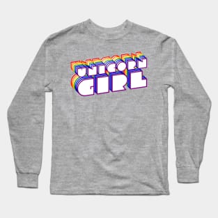 Unicorn Girl Rainbow Long Sleeve T-Shirt